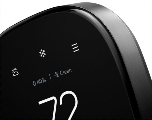 Ecobee Smart Thermostat Premium with Smart Sensor and Air Quality Monitor, Programmable Wifi Thermostat, Works with Siri, Alexa, Google Assistant, Black | EB-STATE6-01