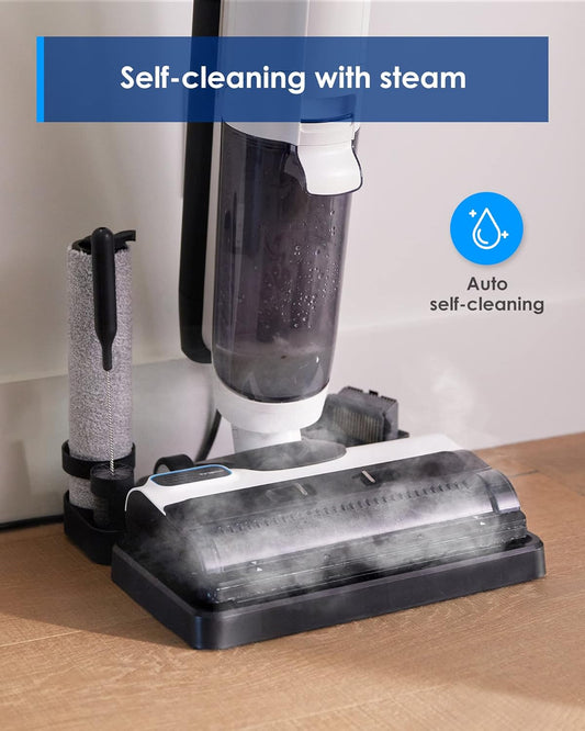 Tineco FLOOR ONE S5 Steam Cleaner Wet Dry Vacuum All-in-one, Hardwood Floor Cleaner Great for Sticky Messes, Smart Steam Mop for Hard Floors with Digital Display and Long Run Time 120v - Transformer Required