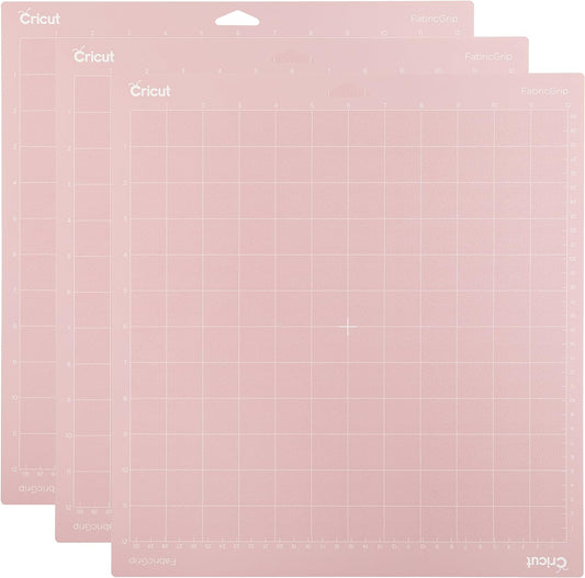 Cricut FabricGrip Adhesive Cutting Mat 12" x 12", High Density Fabric Craft Cutting Mat (Pack of 3)