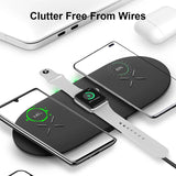 3-in-1 Wireless charger station, Fast charging pads for iPhone/iWatch/Air-pods (M7)