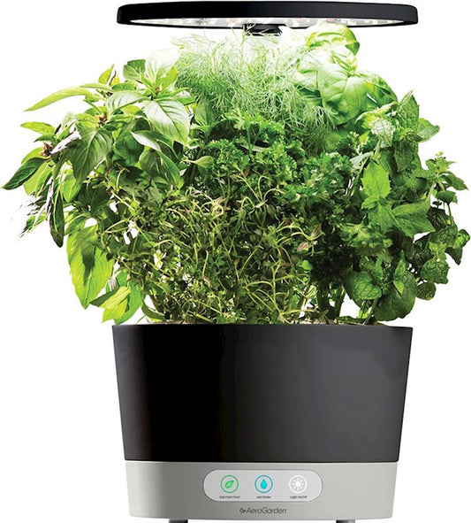 AeroGarden - Harvest 360 with Gourmet Herb Seed Pod Kit - Hydroponic Indoor Garden - Black