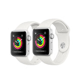 Apple Watch Series 3 - серебристый алюминиевый корпус со спортивным ремешком белого цвета