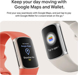 Fitbit Charge 6 Fitness Tracker with Google Apps - Heart Rate on Exercise Equipment - 3-Month Google Health Premium Membership Included - Health Tools - Porcelain/Silver - Small&Large Bands Included
