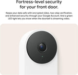Google Nest Doorbell (Wired, 3rd Gen) - 2K Video and Gemini, Live View, Night Vision, 2-Way Audio - Works with Google Home - Hazel