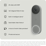 Google Nest Doorbell (Wired, 3rd Gen) - 2K Video and Gemini, Live View, Night Vision, 2-Way Audio - Works with Google Home - Hazel
