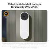 Google Nest Doorbell (Wired, 3rd Gen) - 2K Video And Gemini, Live View, Night Vision, 2-Way Audio - Works With Google Home - Snow