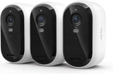 Security Cameras Wireless Outdoor - Arlo Essential Battery 2K (3rd Gen, Latest Version), Color Night Vision, Two-Way Audio, Home Security, Person/Package/Vehicle/Animal Detection, White - 3-Pack