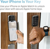 Yale Assure Lock 2 Plus Apple Home Keys (Tap to Open) Deadbolt, Black Suede Smart Keyless Entry Door Lock with Wi-Fi Connected Keypad for Code Entry and Remote Access, YRD450-N-WF1-BSP