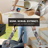 Shark StainForce Cordless Spot, Stain, & Odor Portable Cleaning System, for Carpets, Area Rugs, Upholstery, Stairs, with Storage Caddy, Accessories, and Full-Size Cleaning Solution, HX100 White