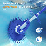 VINGLI Pool Vacuum Cleaner Automatic Sweeper Swimming Pool Creepy Crawler Vacuum with 33FT Hoses (Navy Blue&White)