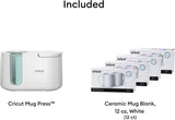 Cricut Mug Press + 12 Blank Mugs (12oz Each)