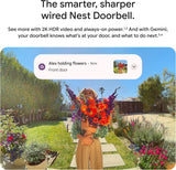 Google Nest Doorbell (Wired, 3rd Gen) - 2K Video and Gemini, Live View, Night Vision, 2-Way Audio - Works with Google Home - Hazel