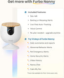 Furbo Mini Pet Camera: Security Cam w/Barking/Meowing Alerts, Cat or Dog Tracking w/Phone App, Smart Home Indoor Monitoring, 2-Way Speaker. No Subscription Needed. Standard See, Talk & Toss Features