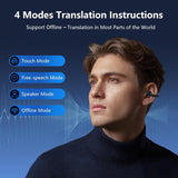 AI Translation Earbuds Real Time 144 Languages Translator Ear Buds Wireless Clip On Earbuds Bluetooth Headphones for Travel Business Meeting