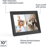 Aura 10" HD WiFi Digital Picture Frame – Free Unlimited Cloud Storage – Send Photos from Phone – No Subscription – Auto On/Off – Gift for Parents & Grandparents (Black, 10")