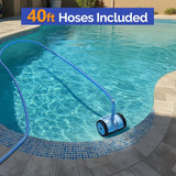 VINGLI Automatic Suction-Side Pool Vacuum Cleaner, Powerful Wall-Climbing Sweeper for Inground Pools, Includes 39.6ft Tangle-Free Hose