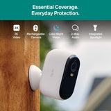 Security Cameras Wireless Outdoor - Arlo Essential Battery 2K (3rd Gen, Latest Version), Color Night Vision, Two-Way Audio, Home Security, Person/Package/Vehicle/Animal Detection, White - 3-Pack