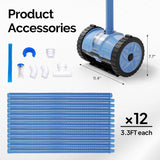 VINGLI Automatic Suction-Side Pool Vacuum Cleaner, Powerful Wall-Climbing Sweeper for Inground Pools, Includes 39.6ft Tangle-Free Hose