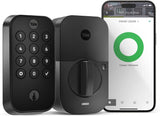 Yale Security Lock 2 with Wi-Fi, Black Connected Keypad Smart Lock for Front Door or Back, Door Lock with Code and Back-Up Key, YRD410-WF1-BSP