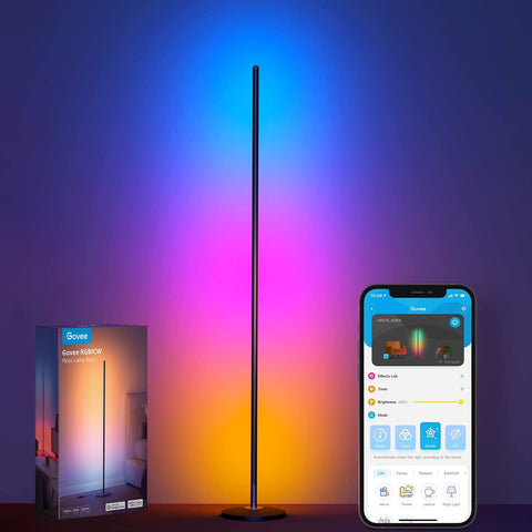 Govee RGBIC Floor Lamp, LED Corner Lamp Works with Alexa, Smart Modern Standing Lamp with Music Sync and 16 Million DIY Colors, Ambiance Color Changing Floor Lamps