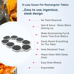The Lazy Susan Revolution - The First Patented Lazy Susan Turntable for Rectangular Long & Oblong Tables - Expandable Lazy Susan for Kitchen & Dining Tables - Great Gift! Fun at Parties & Gatherings