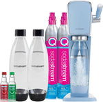 SodaStream Art Sparkling Water Maker Bundle (Misty Blue), with CO2, DWS Bottles, and Bubly Drops Flavors