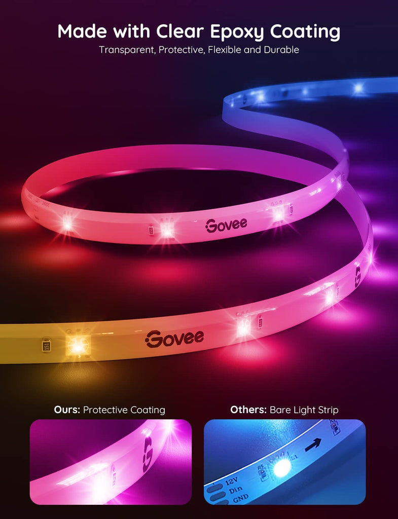 Govee RGBIC LED Strip Lights for Bedroom, Smart LED Strip Lights Alexa
