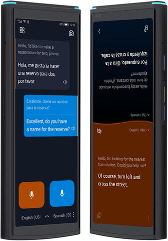Language Translator Device, Face-to-Face Bidirection Simultaneous Translation, 60 Languages and 18 Offline Packs Translator for Travel, Learning, Business