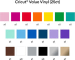 Cricut® Value Permanent Vinyl, 25ft Rainbow Sampler 12in x 12in (25 Count)