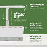 AeroGarden Harvest Slim Indoor Garden Hydroponic System with LED Grow Light and Herb Kit, Holds Up to 6 Pods, Sage