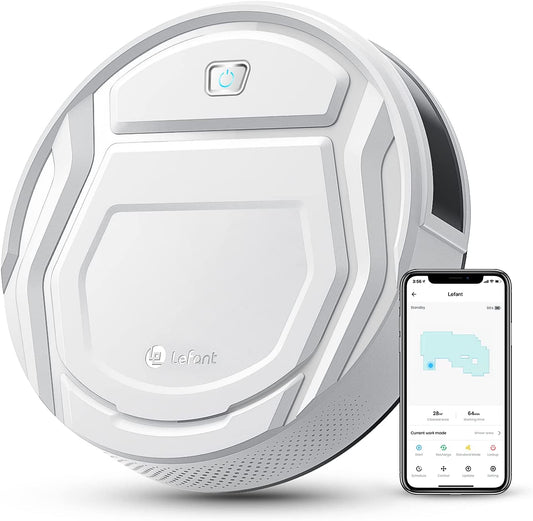 Lefant Robot Vacuum Cleaner, Tangle-Free, Strong Suction, Slim, Low Noise, Automatic Self-Charging, Wi-Fi/App/Alexa Control, Ideal for Pet Hair Hard Floor and Daily Cleaning