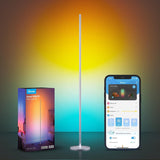 Govee RGBIC Floor Lamp, LED Corner Lamp Works with Alexa, Smart Modern Floor Lamp with Music Sync and 16 Million DIY Colors, Silver