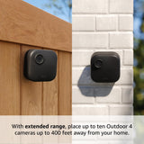 Blink Outdoor 4 XR – two-year battery wireless camera with 4x security coverage, 1000 ft open-air range or 400 ft with typical use — 2 camera system