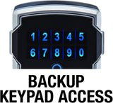 Master Lock Silver and Black Lock Box with Digital Keypad Code, Electronic Portable Key Safe Connects to Bluetooth Via iOS/Android App, 3-1/4 in. Wide, 5440EC