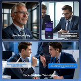 AI Translation Earbuds Real Time 144 Languages Translator Ear Buds Wireless Clip On Earbuds Bluetooth Headphones for Travel Business Meeting