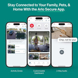 Security Cameras Wireless Outdoor - Arlo Essential Battery 2K (3rd Gen, Latest Version), Color Night Vision, Two-Way Audio, Home Security, Person/Package/Vehicle/Animal Detection, White - 3-Pack