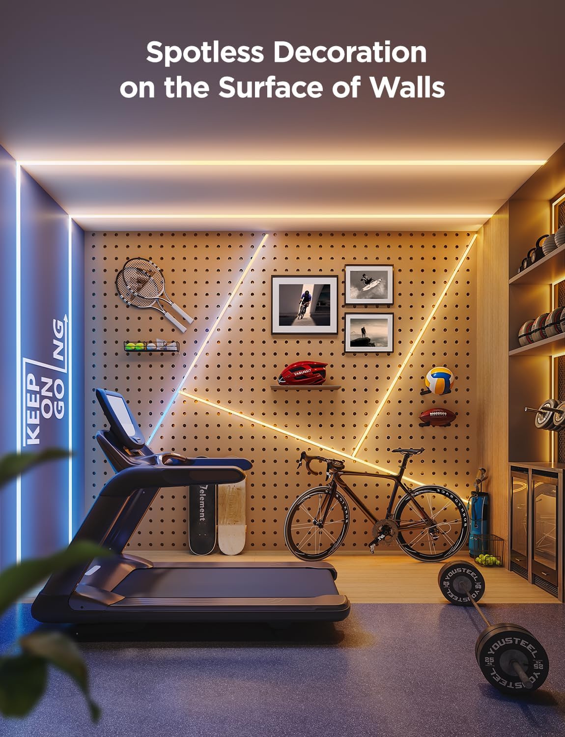 Govee COB LED Strip Light Pro, LED Lights for Bedroom Compatible with Alexa, Google Assistant and Matter, RGBICW Light with Warm White, Smart Strip Light, Color Changing