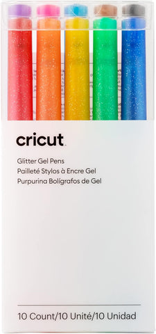 Cricut Glitter Gel Pens, Medium Point, 0.8mm, Rainbow - Set of 10