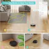 Lefant Robot Vacuum Cleaner, Tangle-Free Suction, Slim, Quiet, Automatic Self-Charging, Wi-Fi/App/Alexa Control, Good for Pet Hair, Hard Floor and Low Pile Carpet, M210 Black