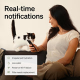 PETLIBRO RFID Multi Cats Water Fountain with Cat Recognition &amp; Hydration Monitoring, Pump-Free Auto Cat Water Dispenser, 101oz/3L, 2.4G Wi-Fi APP Control x2 Collar Tags