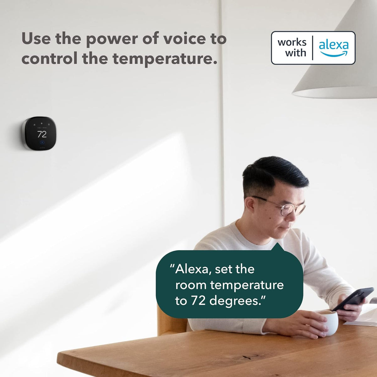 ecobee New Smart Thermostat Premium with Smart Sensor and Air Quality Monitor with two sensors