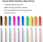 Cricut Glitter Gel Pens, Medium Point, 0.8mm, Rainbow - Set of 10