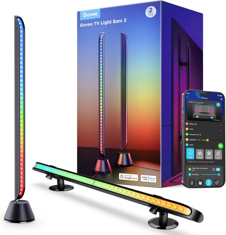 Govee Smart LED Light Bars, 31 Inch RGBIC WiFi Light Bars, Suitable for 70-85 inch TVs, Works with Alexa,Google Assistant, App Control, 2 Pack