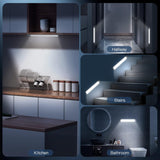 MCGOR Under Cabinet Lights,40 LED Rechargeable Battery Operated Motion Sensor Light Indoor, 2 Pack Magnetic Dimmable Closet Lights, Wireless Under Counter Lights for Kitchen, Stairs