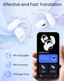 AI Translation Earbuds Real Time 164 Languages 80H Playtime Translator Ear Buds Wireless Earphones Bluetooth Headphones White