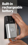 Ring Battery Doorbell, Home or business security with Head-to-Toe video, Live View with Two-Way Talk, and Motion Detection & Alerts, Satin Nickel