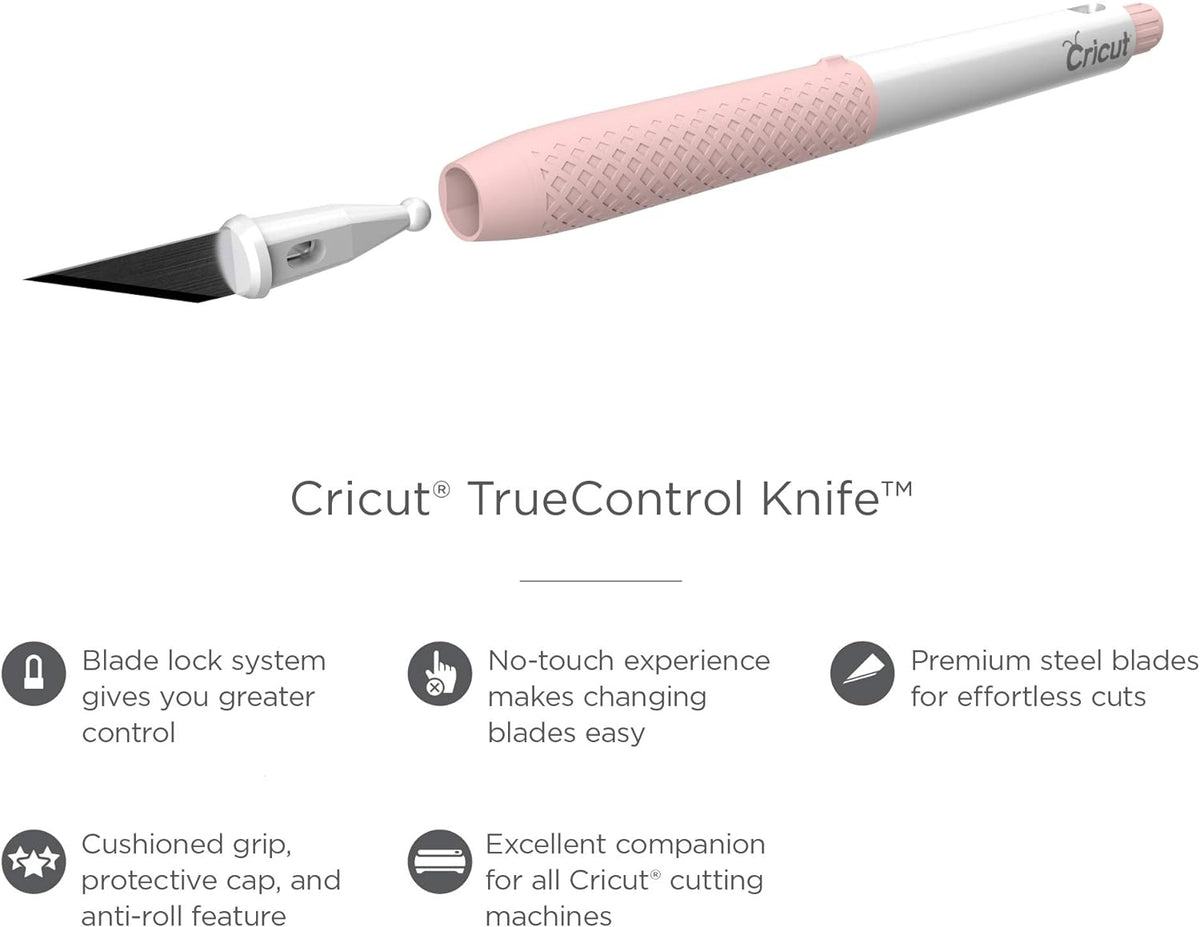 Cricut TrueControl Knife Kit - For Use As a Precision Knife, Craft knife, Carving Knife and Hobby Knife - Comes With 5 Spare Blades
