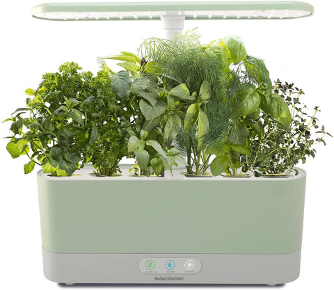 AeroGarden Harvest Slim Indoor Garden Hydroponic System with LED Grow Light and Herb Kit, Holds Up to 6 Pods, Sage