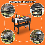 EUTRKEI Grill Table for Blackstone Griddle, Portable Griddle Table with Caddy - Fit 17” or 22” Other Tabletop Grill, Foldable Ninja Grill Stand& Blackstone Griddle Stand for Outdoor Tailgating-Camping