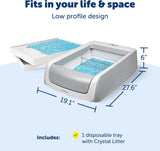 PetSafe ScoopFree Crystal Pro Self Cleaning Litter Box, Automatic Cat Litter Box - Comes with 1 Disposable Crystal Litter Tray (Grey, Uncovered)